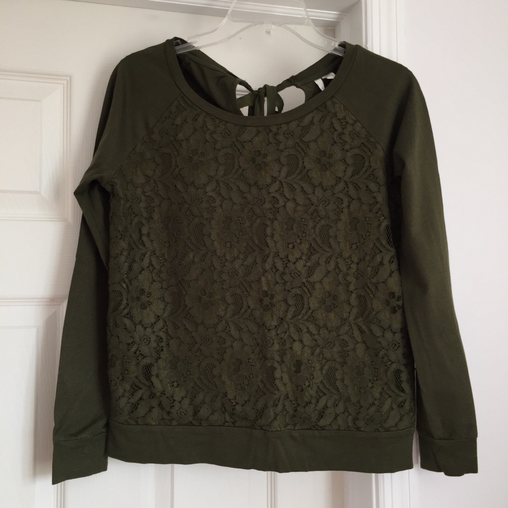 Lauren Conrad Lace Front Tie Back shirt